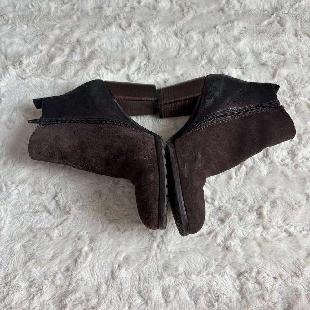 Paul Green Women's Size 3 1/2 (US 6) Brown Suede Leather Ankle Boots - Picture 3 of 6